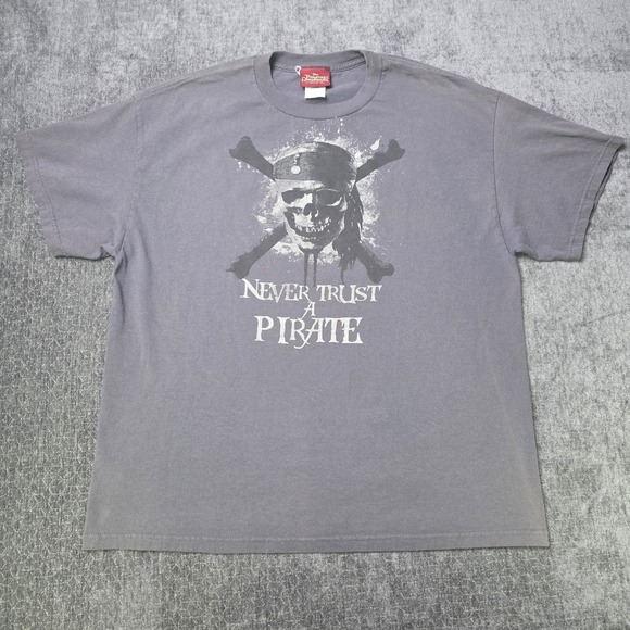 Disney Other - Vtg Pirates Of The Caribbean At World's End T Shirt Mens XL Gray Never Trust Y2K